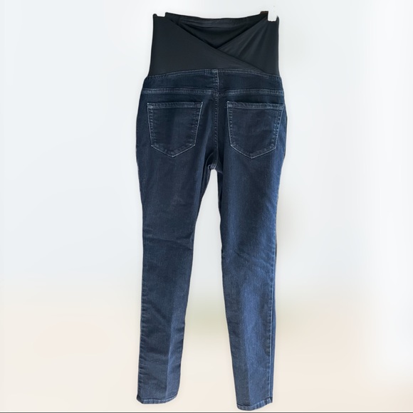 Isabel Maternity Jegging by Ingrid & Isabel Size 2/26 Black Panel Dark Blue Pant - Picture 2 of 10